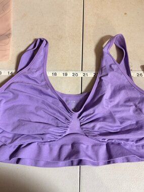 FeelinGirl 3XL Purple Seamless Sports Bra Ruched Wireless NWT